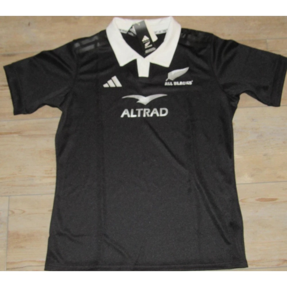 Adidas All Blacks New Zealand Black Rugby Jersey $95 size Men's Large New NWT